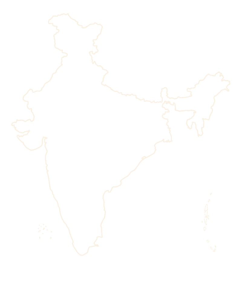 Outline map of India with Manzl locations